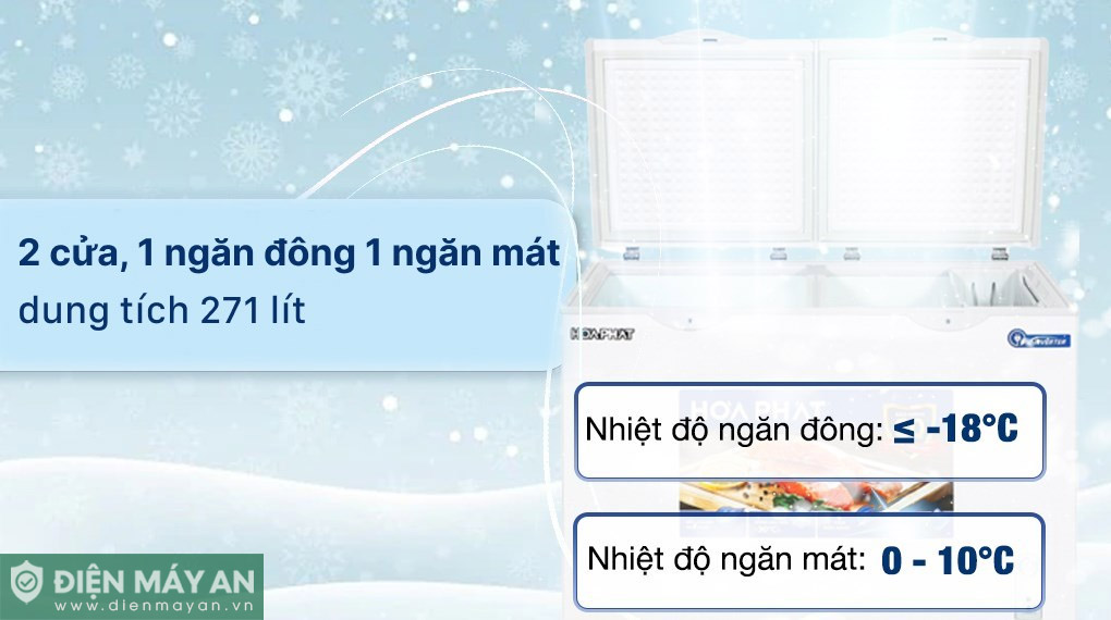 Tủ đông Hòa Phát Inverter 271 Lít HPF BD8271